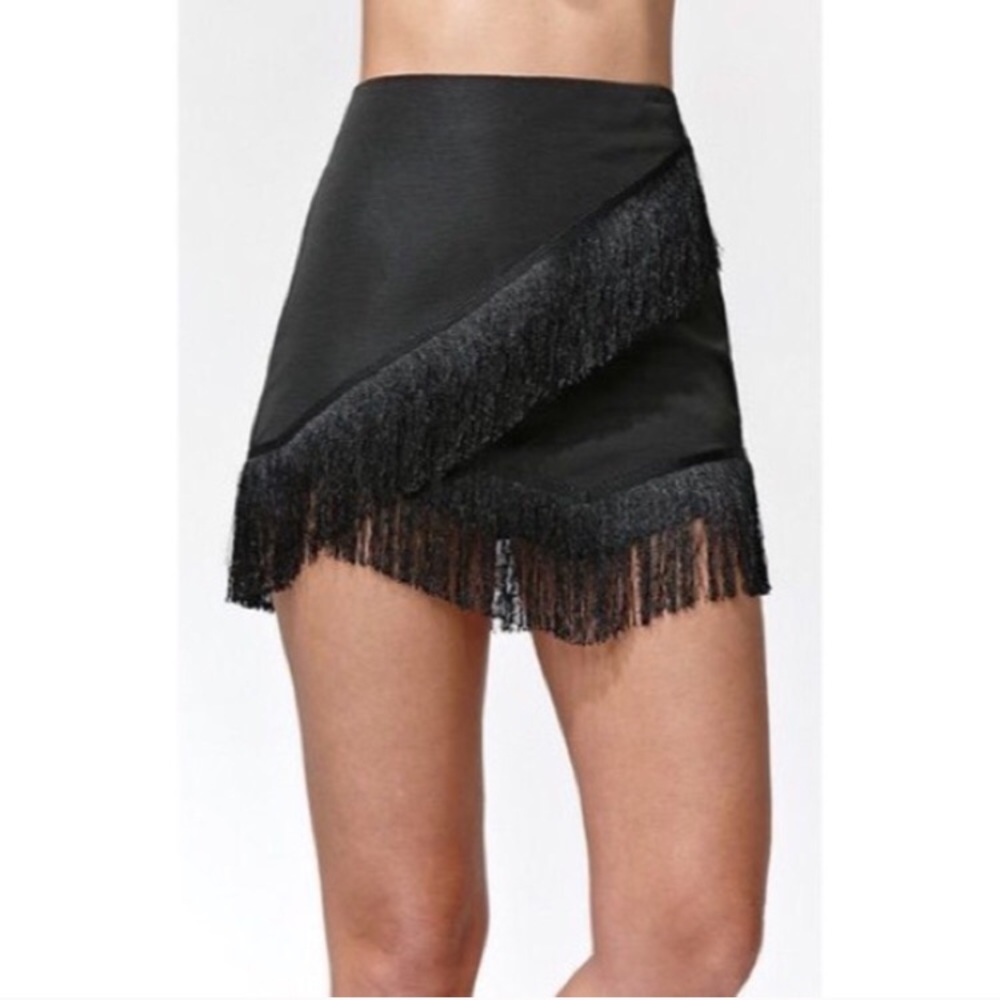 Kendall & Kylie Black Fringe Skirt
